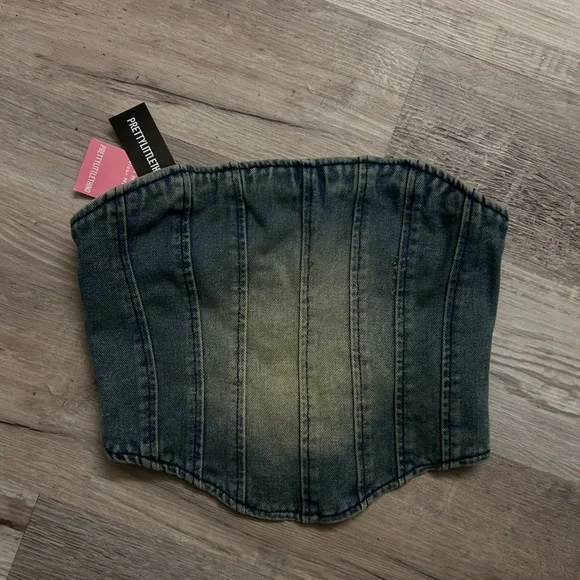 🆕 Y2K | Denim Blue Corset Top - Picture 2 of 2
